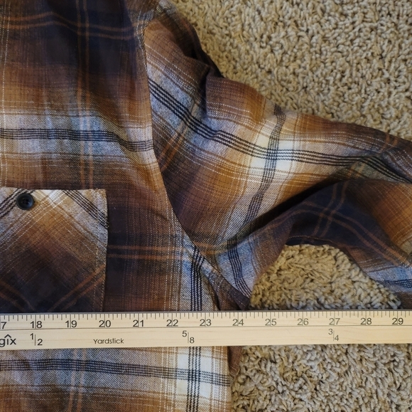 HURLEY PARADISE CITY COTTON FLANNEL BUTTON UP IN BLACK/BROWN PLAID, SZ LARGE - Picture 13 of 15